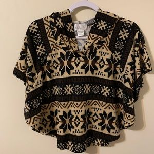 GERI.C. Hooded, Poncho style top, size Small